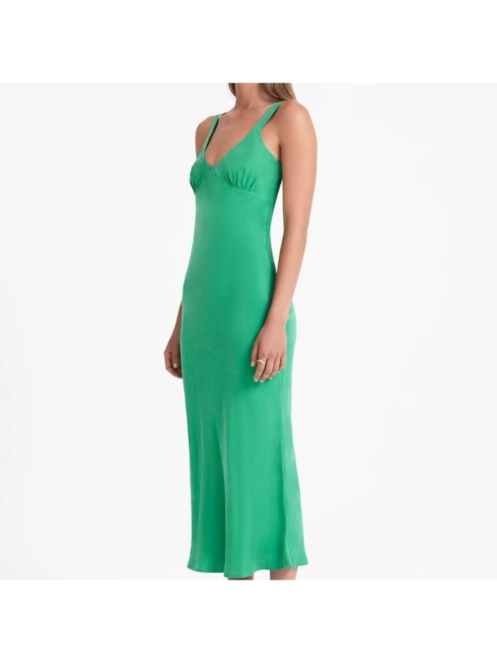 Nude Lucy ARIANNE CUPRO SLIP maxi DRESS Elegant Green Sleeveless Dress small